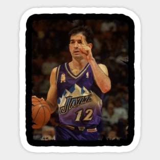 John Stockton - Vintage Design Of Basketball Sticker